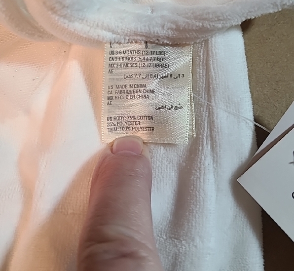 First Impressions White Baby Coverall Velvet Feel 3-6 Months NWT Snap Front - Picture 3 of 7